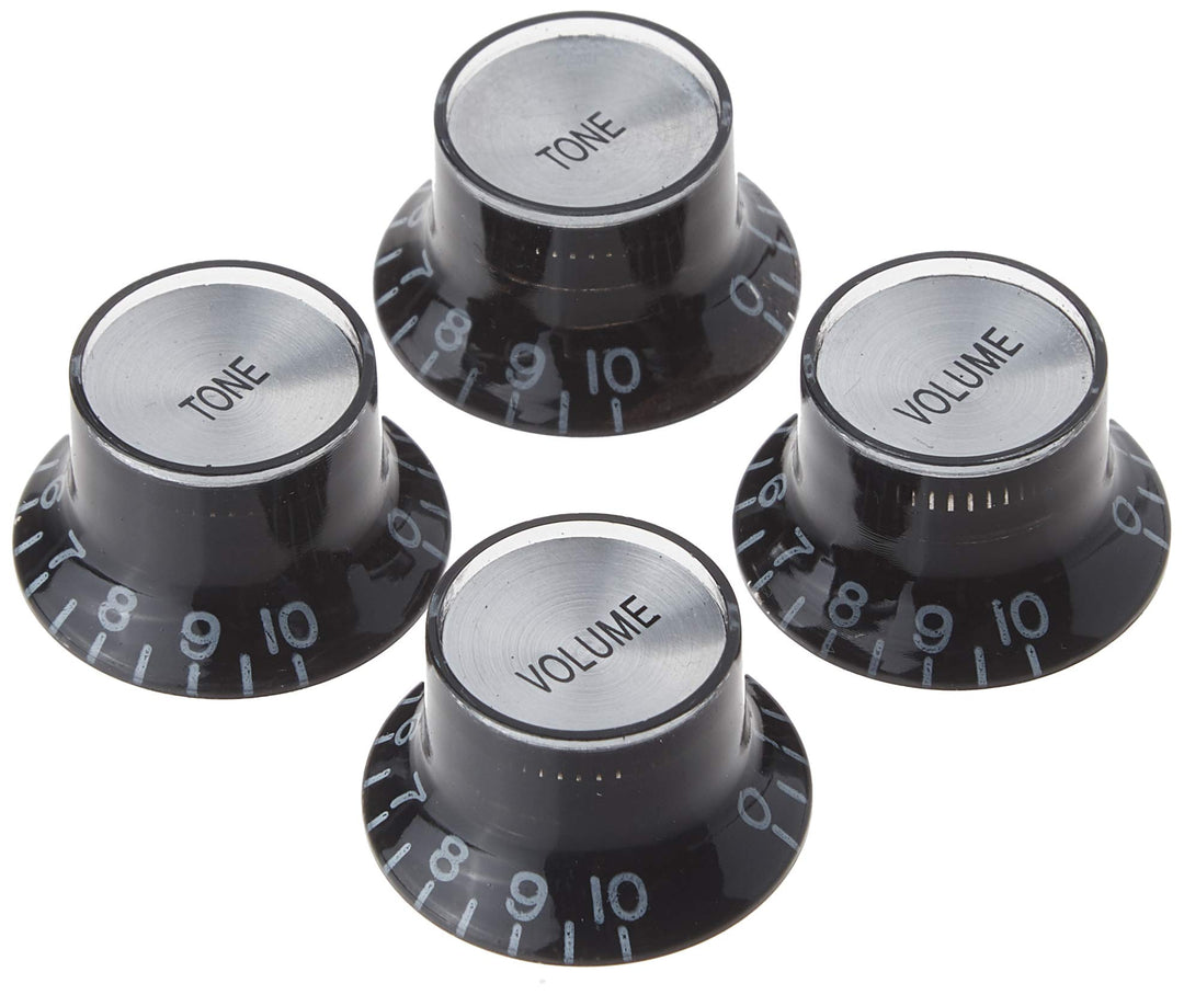 Gibson Gear PRMK-010 Top Hat Style schwarz mit Silber Metal Inlay Schwarz / Silber, Schwarz / Silber