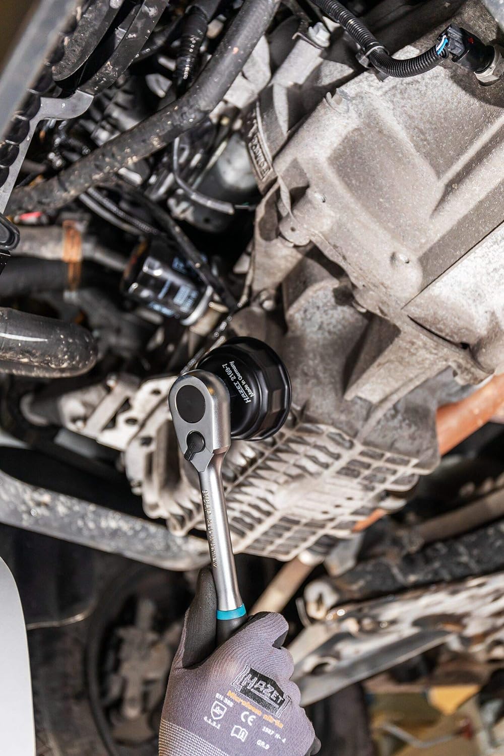 HAZET Öl-Filter-Schlüssel 2169-7 | passendes Werkzeug für verschiedene Ölfilter mit einem Durchmesse