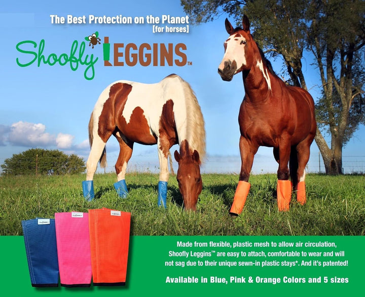 Shoofly Pferde-Leggins, patentierte locker sitzende Fliegenstiefel, verhindern Fliegenbisse, reduzie