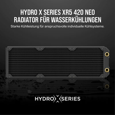 Corsair Hydro X Series XR5 420 mm NEO Radiator für Wasserkühlung – Kupferkanäle – Optimiert für Gerä