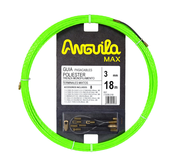 Anguila Max | Kabelzugführung | Schmale Rohre | Monofilament | Geflochtenes Polyester | Gemischte En