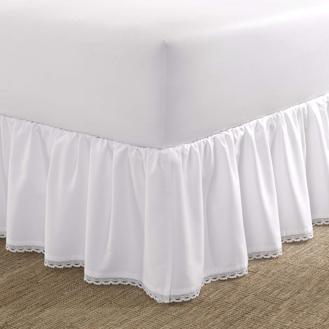 Laura Ashley Home | Crochet Ruffle Collection | Luxury Premium Hotel Quality Bedskirt, Easy Fit, Ant