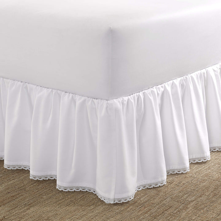 Laura Ashley Home | Crochet Ruffle Collection | Luxury Premium Hotel Quality Bedskirt, Easy Fit, Ant