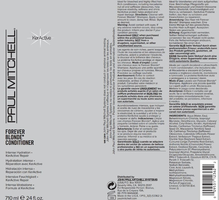 Paul Mitchell Forever Blonde Conditioner - Pflegespülung für blondes, aufgehelltes Haar und Highligh