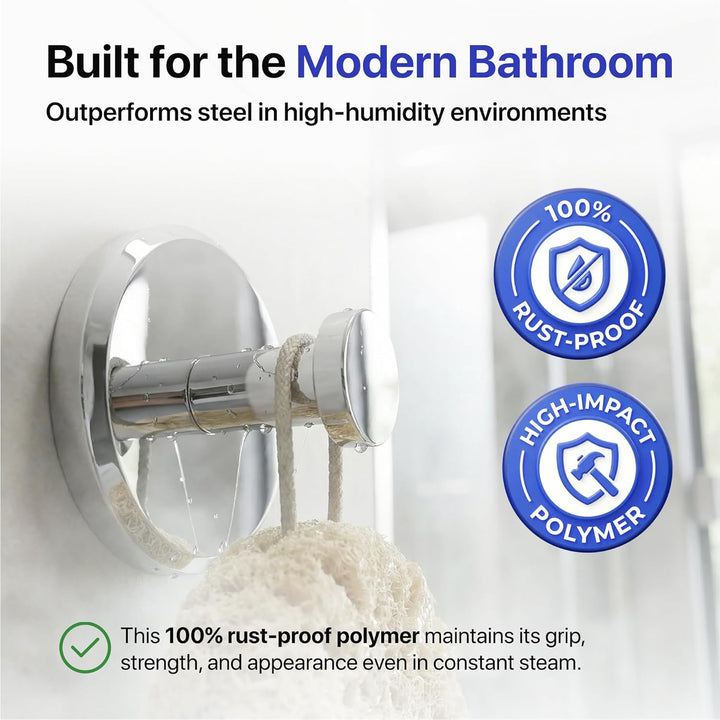 HOME SO Badezimmer-Haken mit Saugnapf-Halterung – abnehmbarer Duschbügel für Handtuch, Bademantel, M