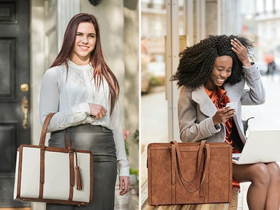 BOSTANTEN Damen Laptop Handtasche 15.6 Zoll Aktentasche PU Leder Schultertasche Frauen Businesstasch