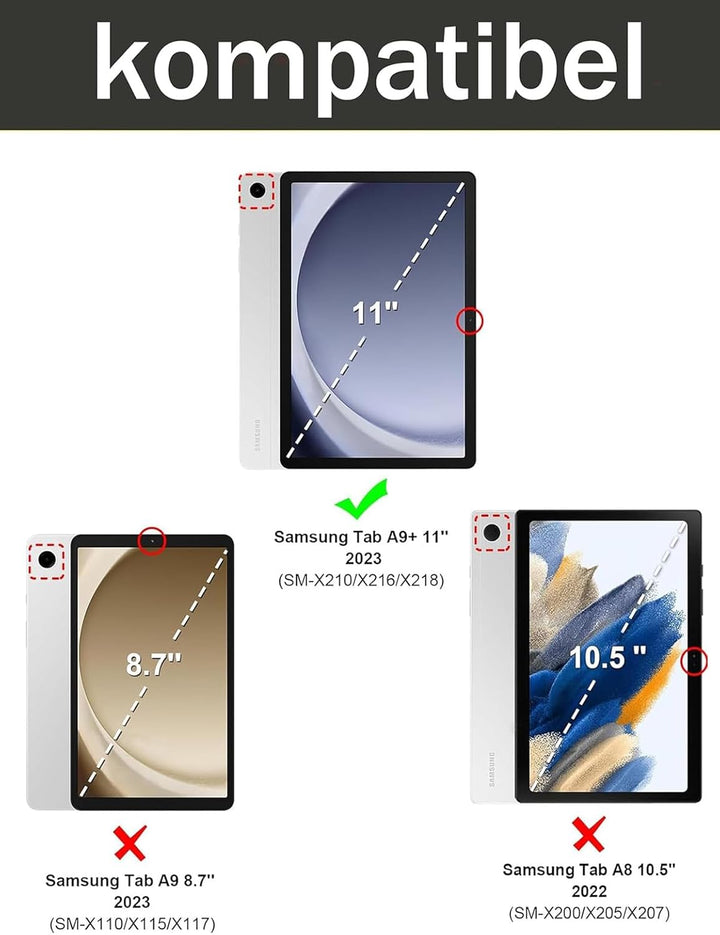 Tastatur Hülle für Samsung Galaxy Tab S10 FE 10.9 Zoll, Kompatibel Samsung Galaxy Tab S9 FE, 7 Farbe