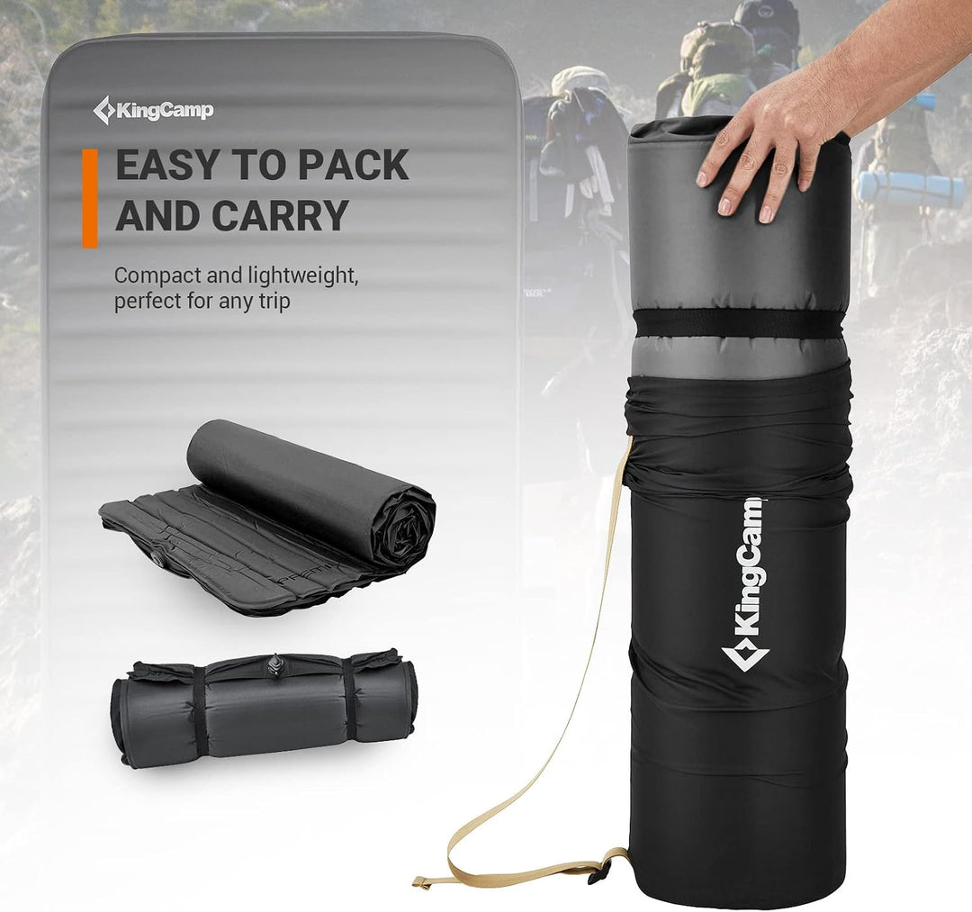 KingCamp Isomatte Selbstaufblasend Camping Komfort 3D 7,5cm Dick R-7,5 | Selbstaufblasbare Luftmatra
