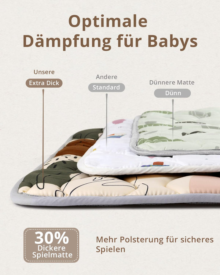 Blissful Diary Krabbelmatte Baby Spielmatte 180x150cm Krabbeldecke für Baby | Faltbar Baby Teppich,