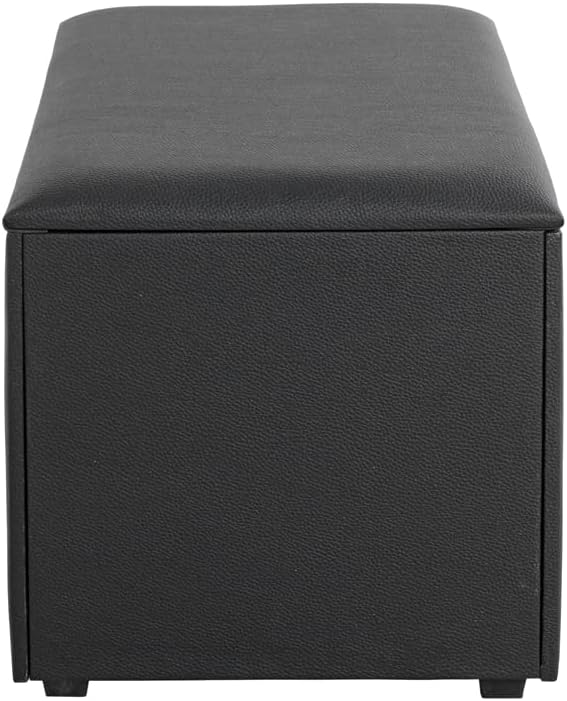 HAKU Möbel Sitztruhe, Kunstleder, schwarz, B 65 x T 40 x H 42 cm schwarz 65 x 40 x H 42 cm Schwarz,
