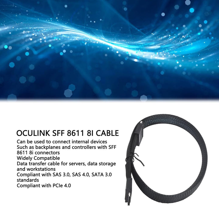 Oculink SFF 8611 8i Kabel, Datenübertragung für Server – SAS 3.0, 4.0, 3.0, 16 Gbit/s, PCIe-Erweiter