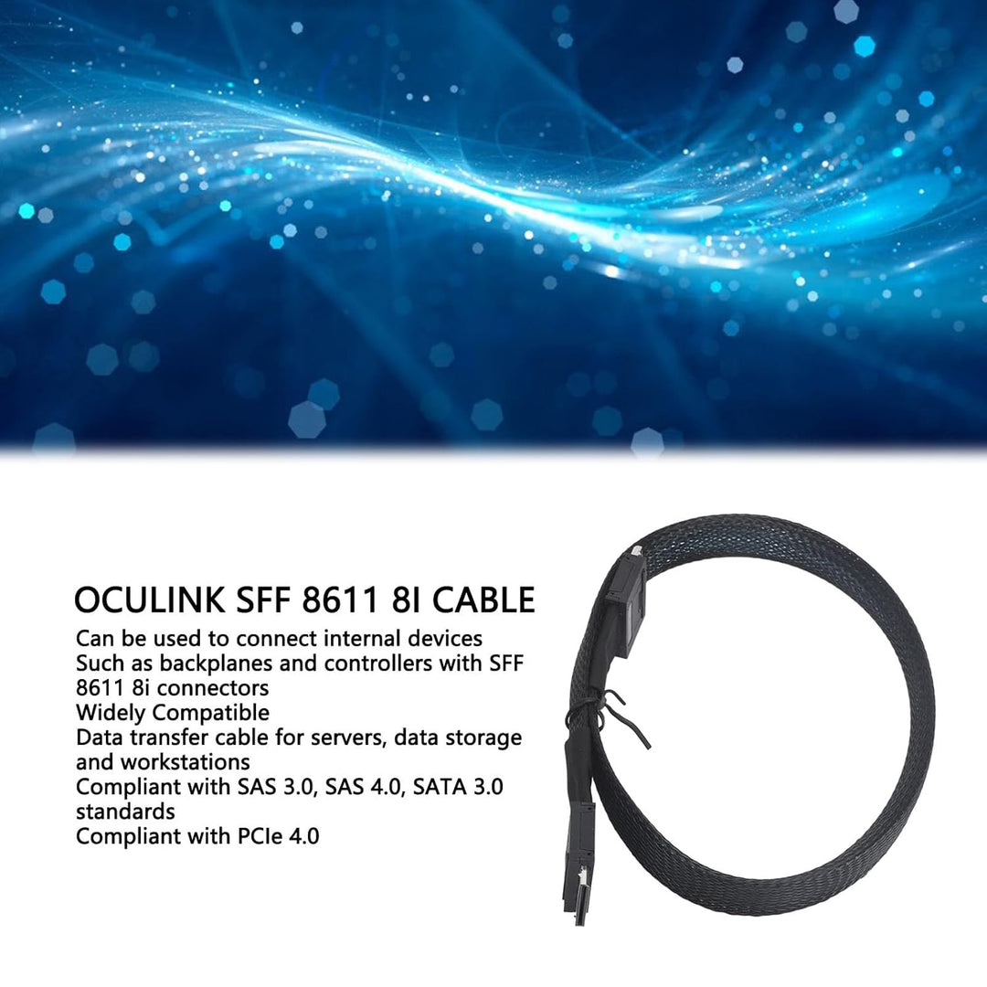 ASHATA Oculink SFF 8611 8i Kabel - 16 Gbit/s Datenübertragung, Unterstützung SAS 3.0 4.0 3.0 für PCI