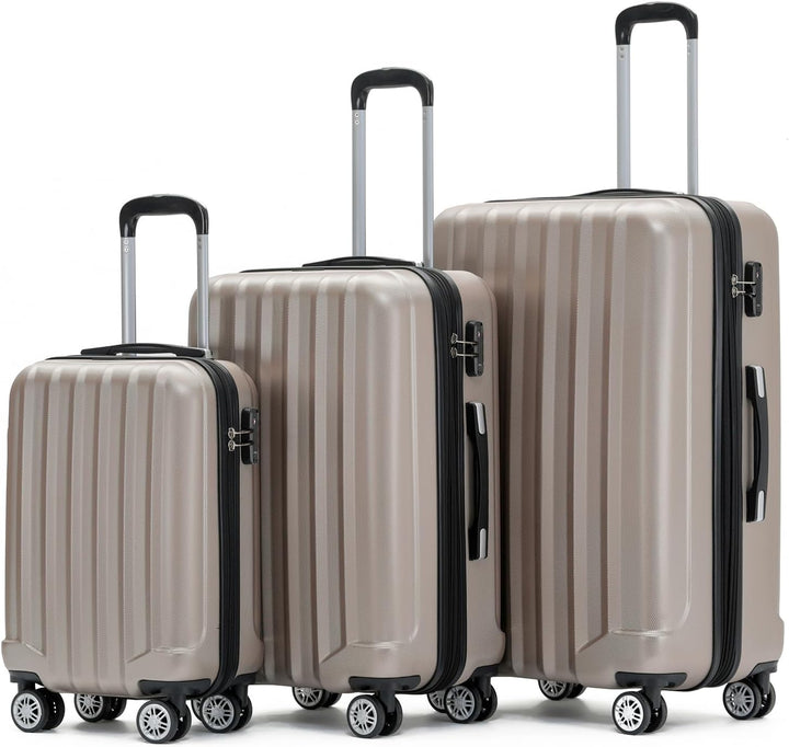 BEIBYE TSA-Schloss 2080 Zwillingsrollen 3 TLG. Reisekofferset Koffer Kofferset Trolley Trolleys Hart
