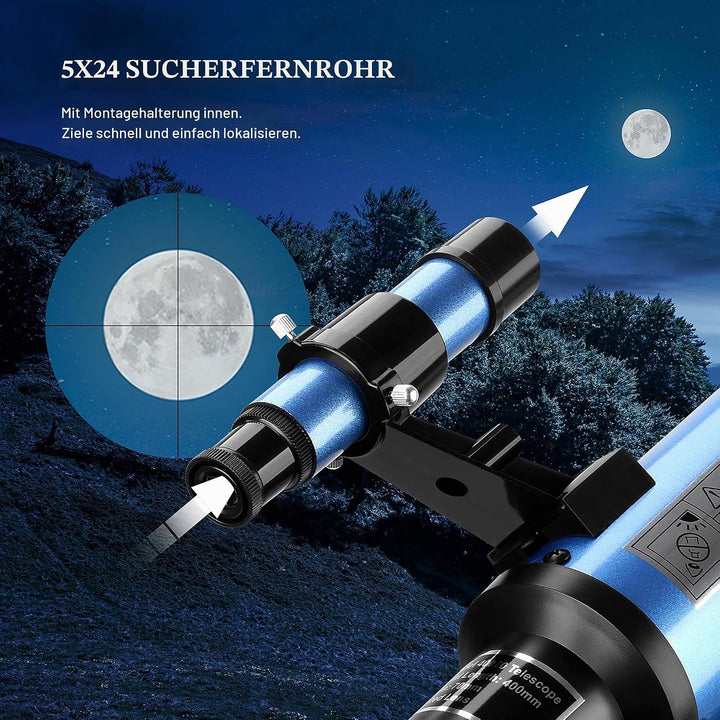 Aomekie Teleskop Astronomie 70/400 Fernrohr Teleskop für Kinder Einsteiger Amateur-Astronomen mit Al