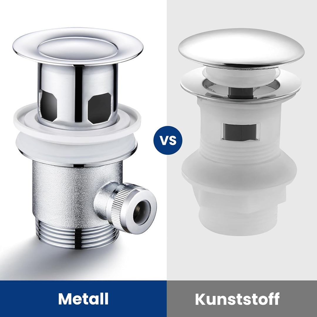 CECIPA Wasserhahn Bad, Waschtischarmatur Mit Zugstange Ablaufgarnitur, Mischbatterie, Armatur Waschb