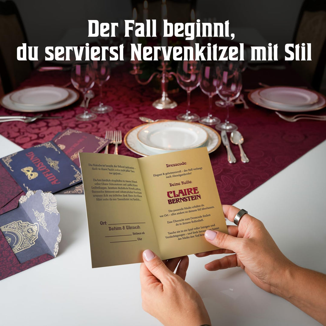 Milula Studios Krimidinner „Der Maskenball-Killer“ – Krimi Dinner Spiel für 4–6 Personen (ab 14) – K