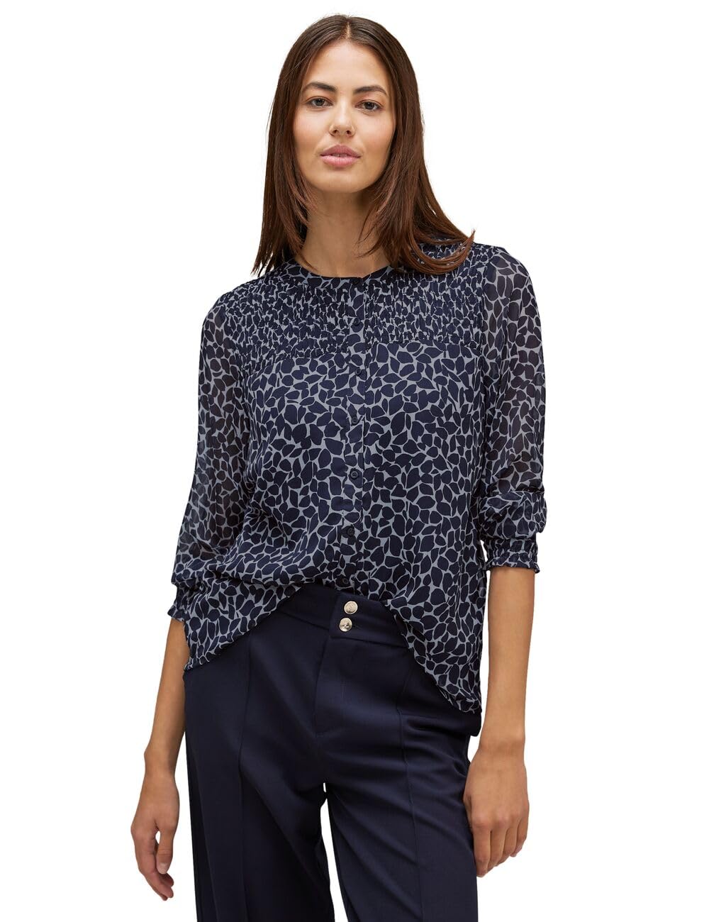 Street One Damen Chiffonbluse 38 Deep Blue, 38 Deep Blue
