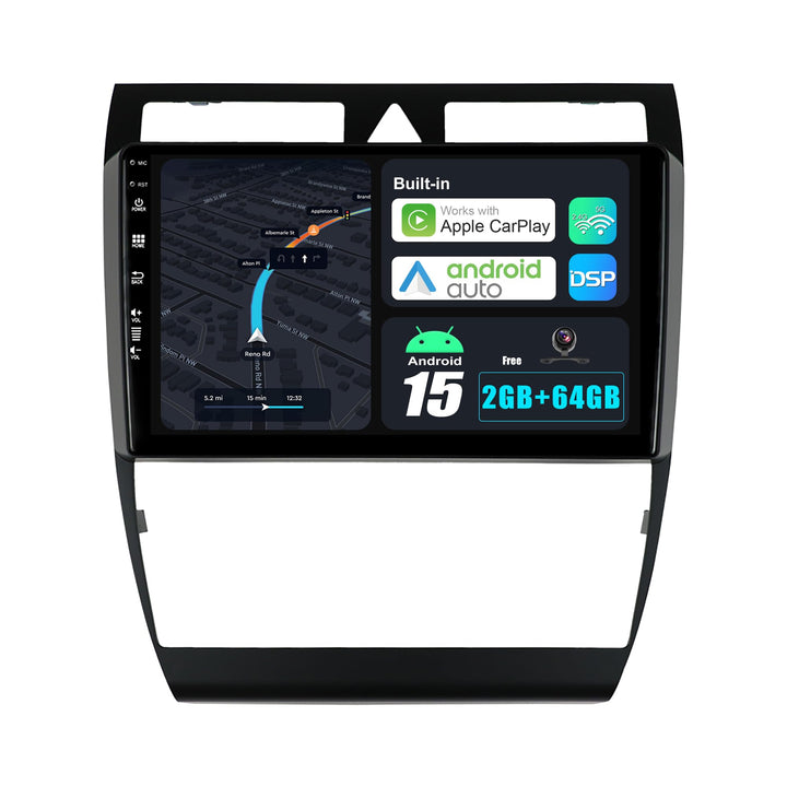 Android 15 Autoradio für Audi A6 C5 S6 / RS6 (1999-2006) - Eingebautes CarPlay Android Auto - KOSTEN