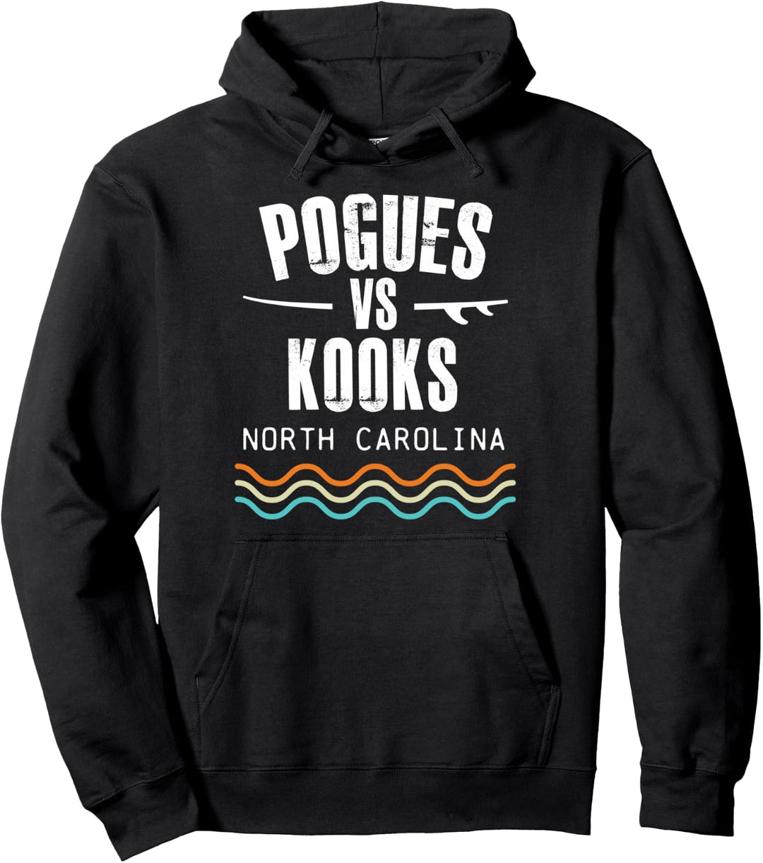 Pogues vs Kooks Vintage Surf Retro Strand North Carolina Pullover Hoodie