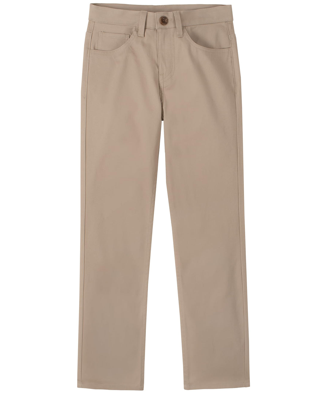 Nautica Boys' School Uniform Flat Front Pant, Khaki, 8
