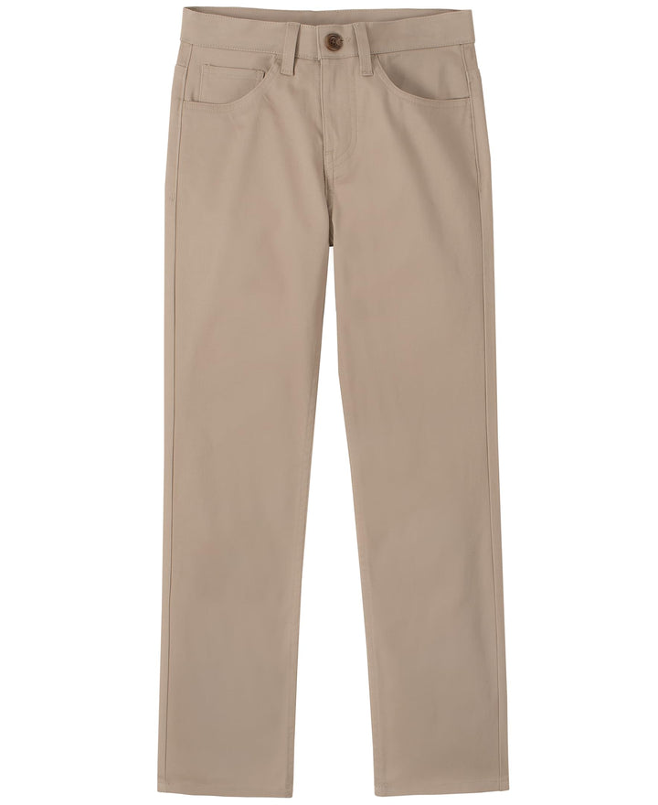 Nautica Boys' School Uniform Flat Front Pant, Khaki, 8