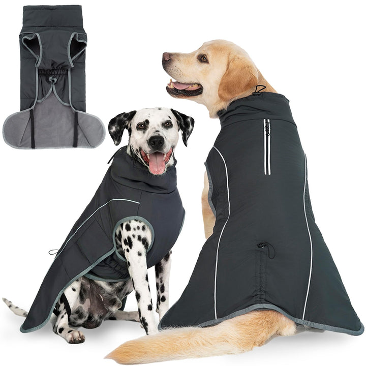 Hundemantel Warm Wasserdicht Hundejacke Winter Fleecemantel Hund Regenjacke Reflektierend mit Reissv