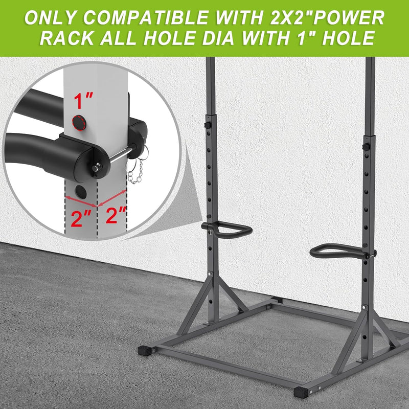 SELEWARE Solide Dip Bar Aufsatz für 5,1 x 5,1 cm mit 2,5 cm Loch Power Cage Squat Rack, Set mit 2 Di