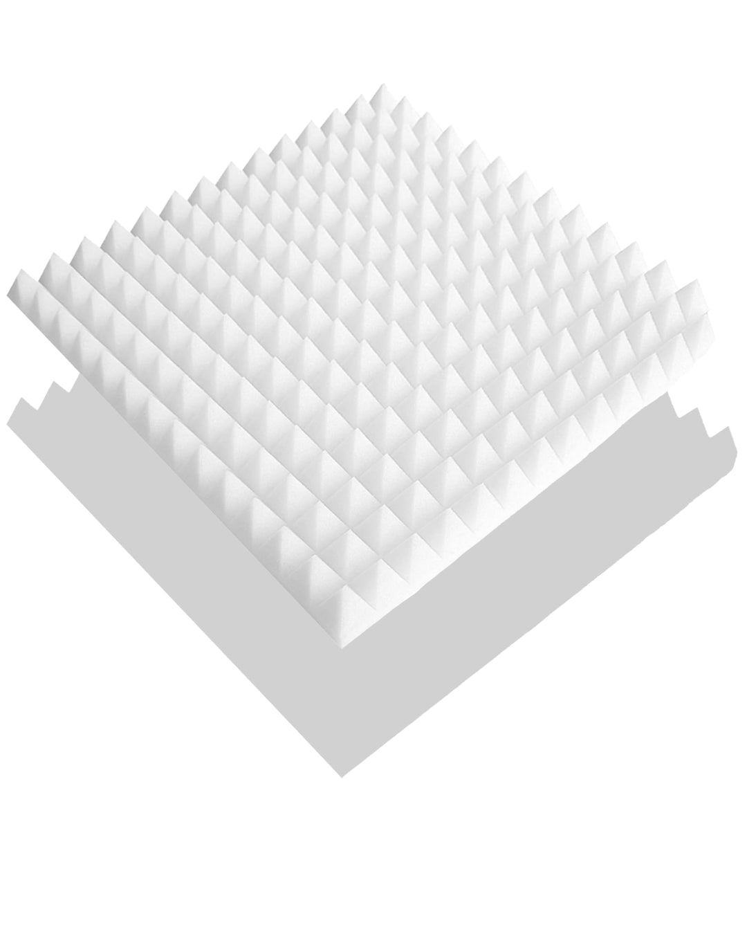 8 x Pyramiden-Schaumstoff, Platten je ca. 50x50x5cm, Weiss, Schaumstoff Noppenschaum