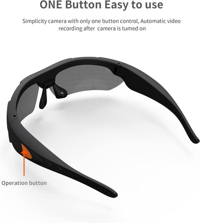 Kamerabrille, Video-Sonnenbrille 1080P Full HD Tragbare Schiesskamerabrille mit Polarisierten Linsen