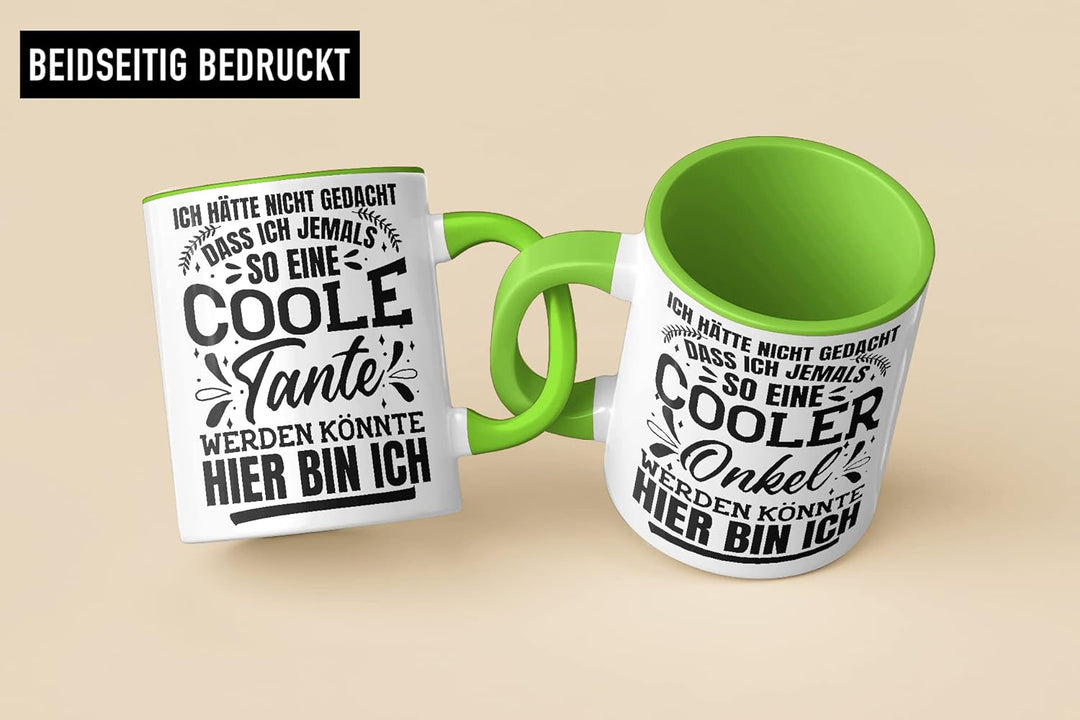Trendation - Beste Tante und Onkel Geschenk Tasse Set Kaffeetassen Geschenke Weihnachten (Grün), Grü
