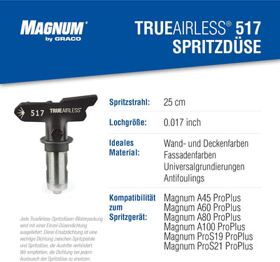 Graco TRA517 TrueAirless 517 Spritzdüse – für Magnum A45, A60, A80, A100, ProS19, ProS21