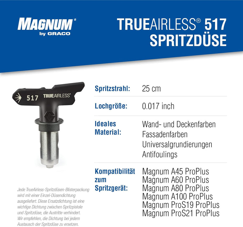 Graco TRA517 TrueAirless 517 Spritzdüse – für Magnum A45, A60, A80, A100, ProS19, ProS21