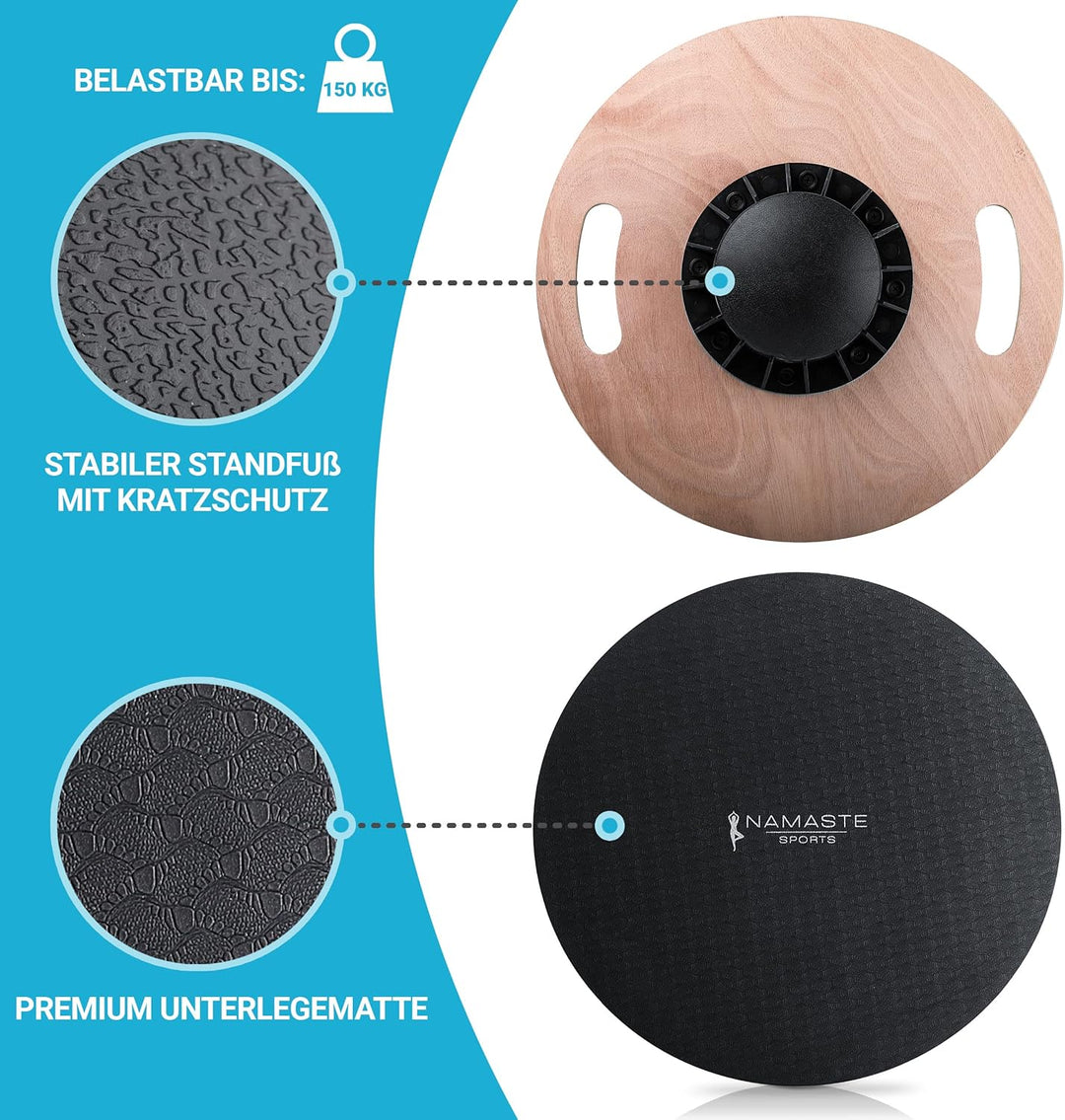 NAMASTE Sports® Balance Board - Rutschfester Gleichgewichtstrainer zur Verbesserung der Balance I Wa