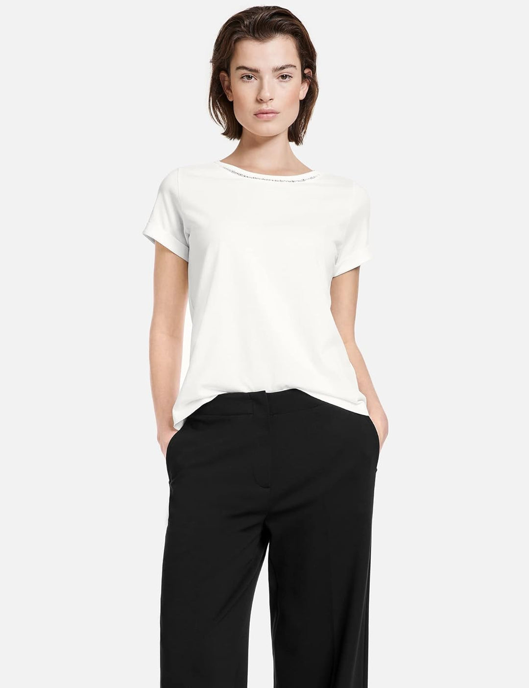 Taifun Damen T-Shirt, 36 Offwhite