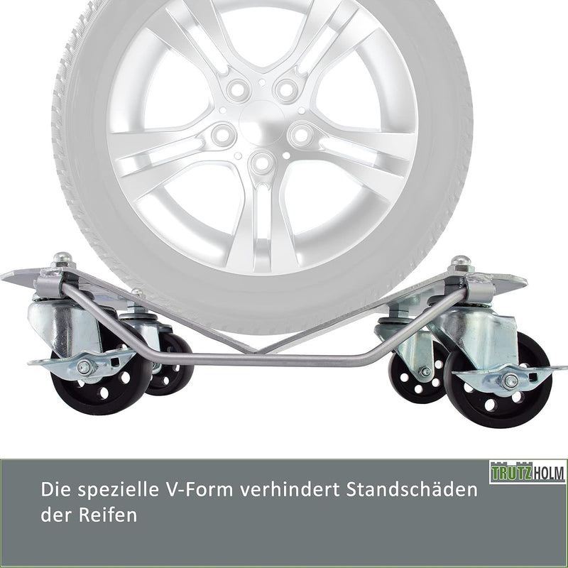 Trutzholm Rangierhilfe Rangierroller Wagenheber für PKW 4 Stück