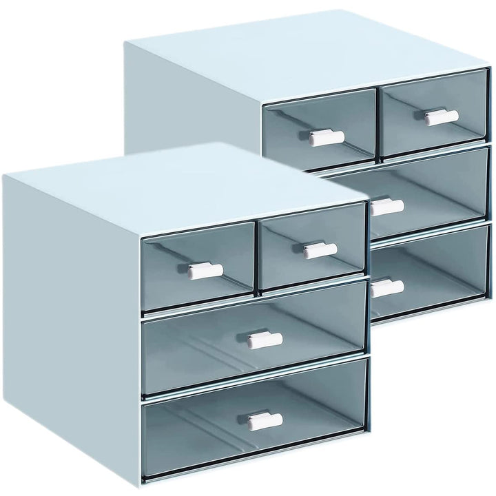 Schreibtisch-Aufbewahrung, Make-up-Aufbewahrungsbox mit 4 Schubladen, Kunststoff, Bürobedarf, Schrei