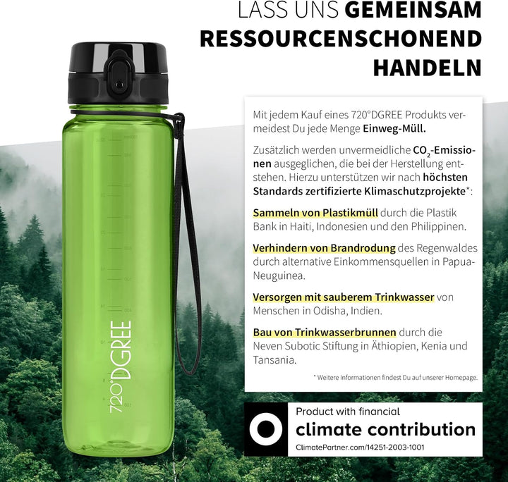 720°DGREE Trinkflasche “uberBottle“ 350ml, 500ml, 650ml, 1l, 1,5 Liter softTouch +Früchtebehälter -