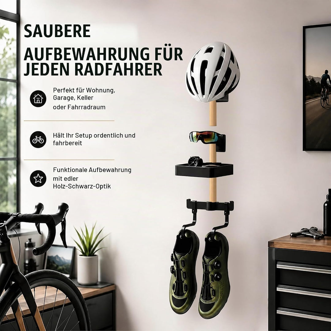 auvstar Fahrradausrüstungs Aufbewahrungsregal,Wandmontierter Helm und Fahrradausrüstung,Aus Massivho