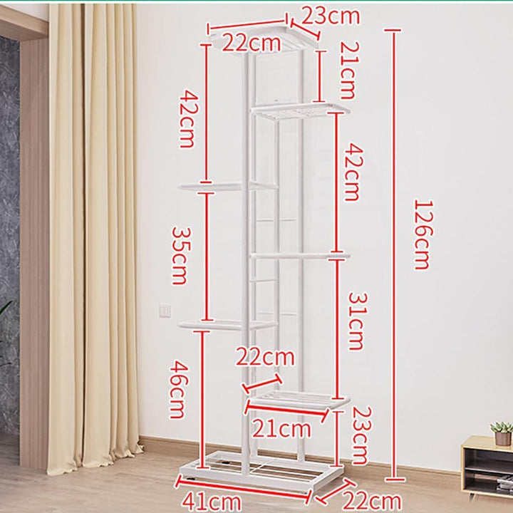 Garvee Pflanzenregal Metall 7 Ebenen – Blumenständer für 8 Töpfe, Stufenförmiges Blumenregal für Bal