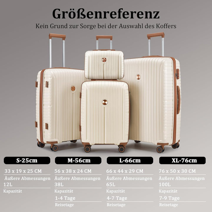 Joyway Kofferset 6tlg Hartschale Leicht PP mit 4 Rollen und TSA-Schloss Der Gepäcksets Enthält 1 Kos