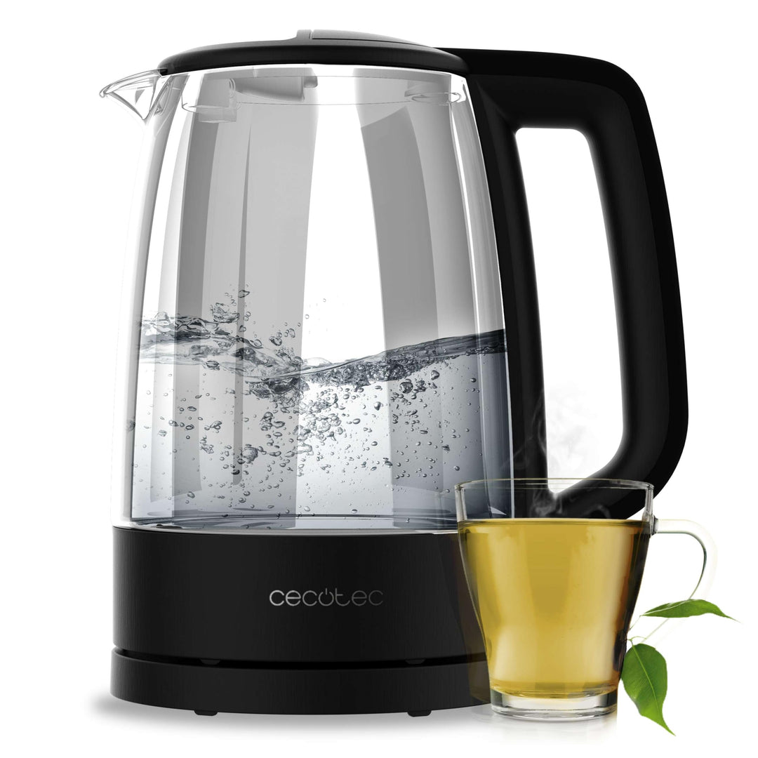 Cecotec Elektrischer Wasserkocher 1,7L ThermoSense 320 Clear, 2200W, Borosilikatglas, Leuchtanzeige,