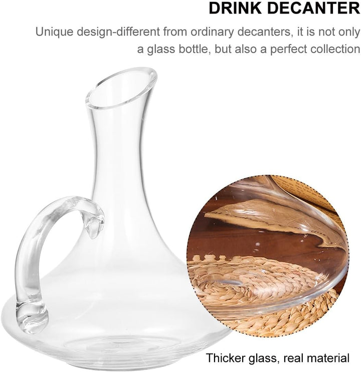 MAGICLULU Weindekanter aus Glas mit Griff Klarer Rotweinspender zur Aromaverstärkung als Geschenk zu