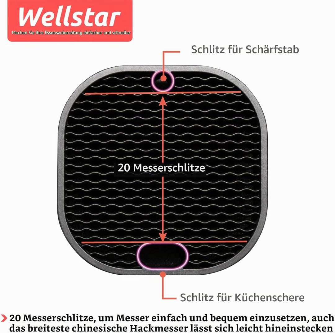 WELLSTAR Messerblock ohne Messer, Unbestückt Universal Messerblock,Messerhalter Platzsparender,Plast