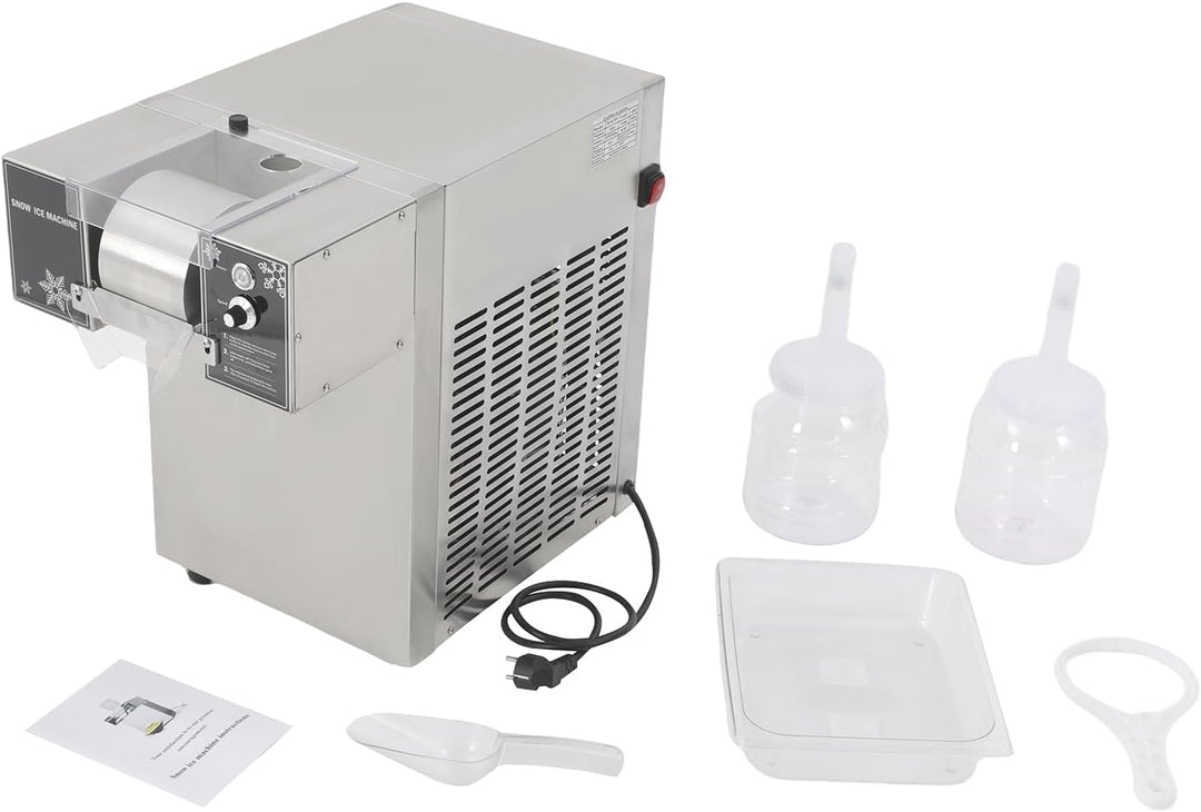 Schneeflocken Eismaschine 180kg/Tag 1200W Gewerbliche Schnee Eis Maschine aus Edelstahl, 9 stufige r