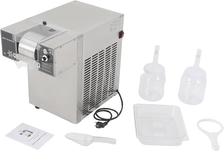 Schneeflocken Eismaschine 180kg/Tag 1200W Gewerbliche Schnee Eis Maschine aus Edelstahl, 9 stufige r