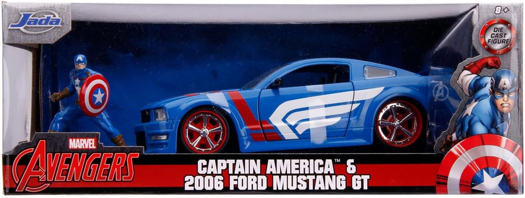 Jada Toys 253225007 Marvel, 2006 Ford Mustang GT, Spielzeugauto, Türen, Kofferraum, Motorhaube zum Ö