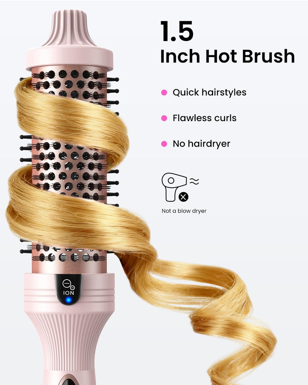 Thermobürste BESTOPE PRO,Thermal Brush 38mm Ionische Lockenbürste Voluminöses Haar,Keramik-Turmalin-