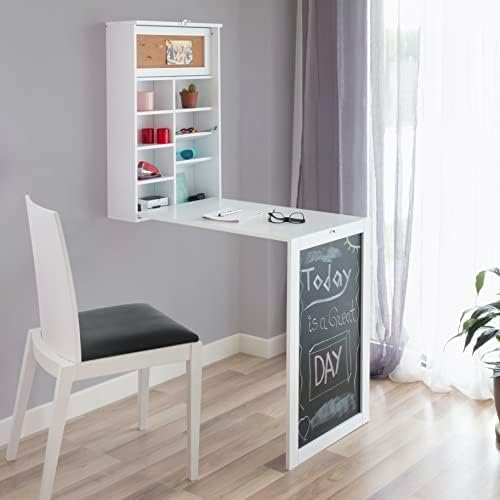 InnovaGoods Woldy Tisch, Holz, Weiss, 80x50x18 cm Weiss 80x50x18 cm, Weiss 80x50x18 cm