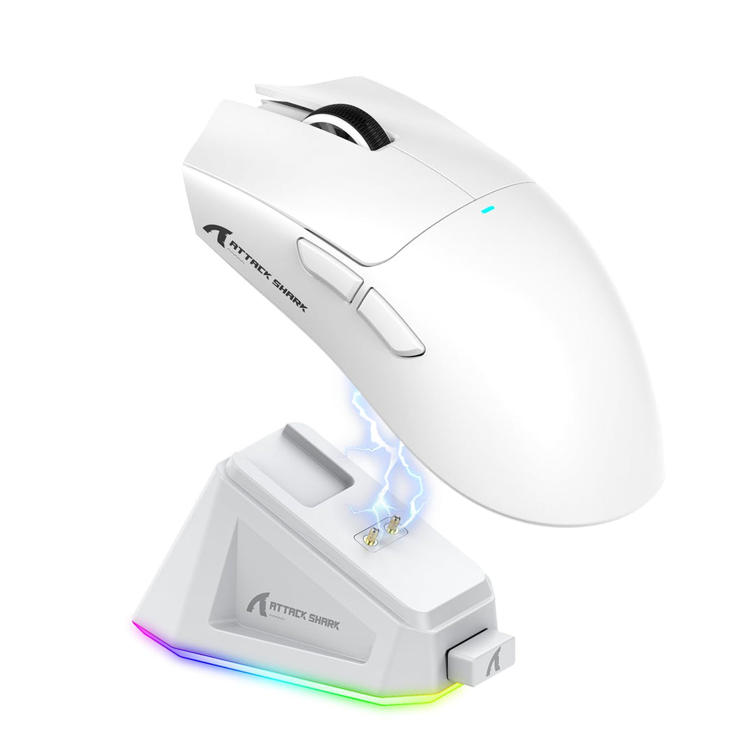ATTACK SHARK X11 Gaming Mouse mit Magnetic Charging Dock, PixArt PAW3311 Gaming Sensor, BT/2.4G Wire