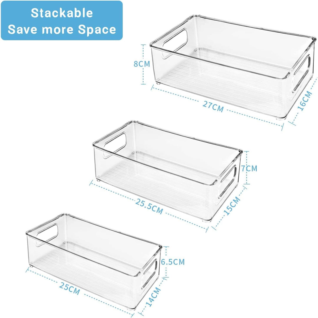 Diwoker Kühlschrank Organizer Stapelbar, Aufbewahrungsbox Küche Organizer, Speisekammer Vorratsbehäl